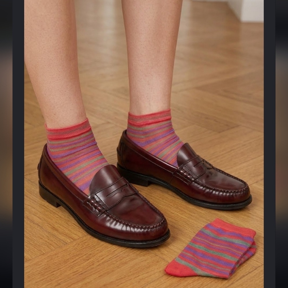 1 Pair Sheer Nylon Ankle socks New Iconic 90s Y2K Retro Look Vintage Inspired OS - Picture 4 of 4